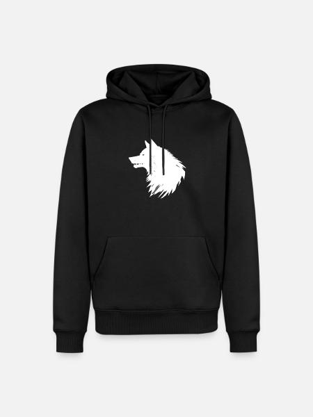 Le Loup blanc - Sweat à capuche Premium bio Homme - noir