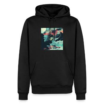 rêve de femme - Sweat à capuche Premium bio Homme - noir - Devant - Nico (187cm)