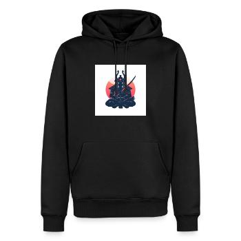 Ganesha Samurai - Männer Premium Bio Hoodie - Schwarz - Vorne - Nico (187cm)