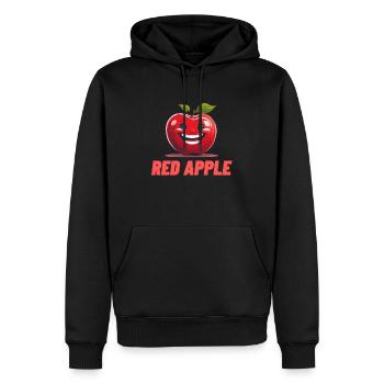 Roter Apfel essen Dessert - Männer Premium Bio Hoodie - Schwarz - Vorne - Nico (187cm)