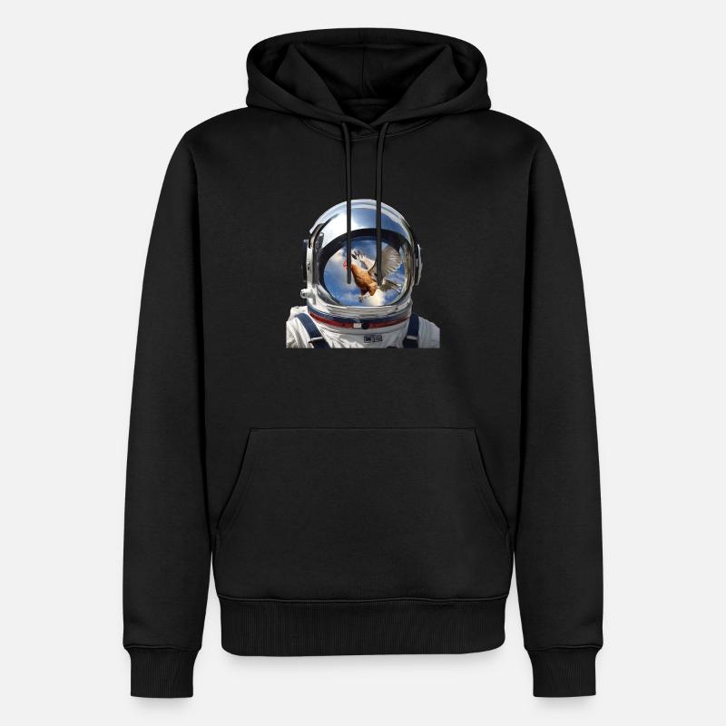 Astronaute + poule - Sweat à capuche Premium bio Homme - noir