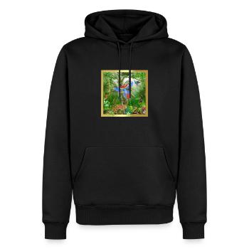Der Amazonas-Dschungel - Männer Premium Bio Hoodie - Schwarz - Vorne - Nico (187cm)