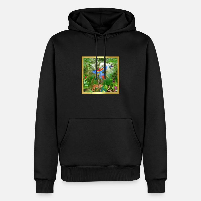 La jungle amazonienne - Sweat à capuche Premium bio Homme - noir