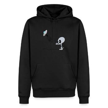 UFO Balloon - Men’s Premium Organic Hoodie - black - Front - Nico (187cm)