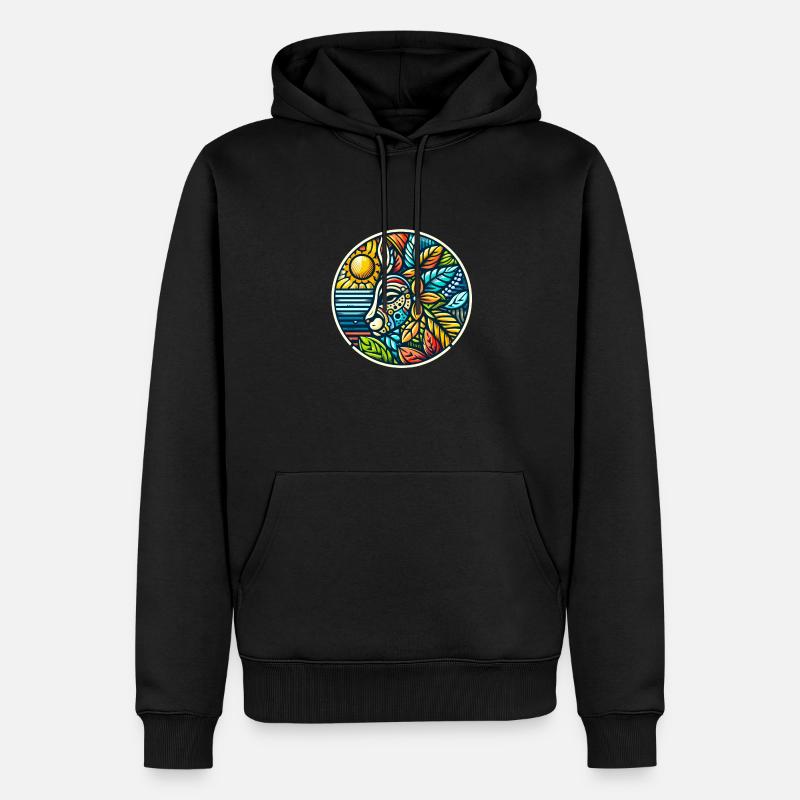 Fabeltier indianisch - Männer Premium Bio Hoodie - Schwarz