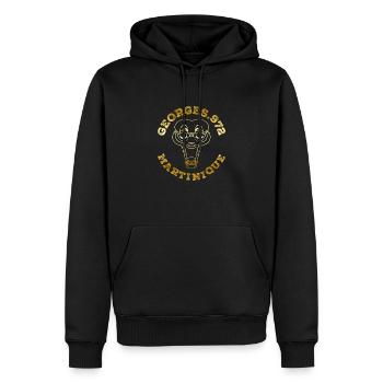 Georges 972 Martinique Gold - Sweat à capuche Premium bio Homme - noir - Devant - Nico (187cm)