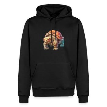 Farbenfrohe Schildkröte Mit Roten Augen - Männer Premium Bio Hoodie - Schwarz - Vorne - Nico (187cm)