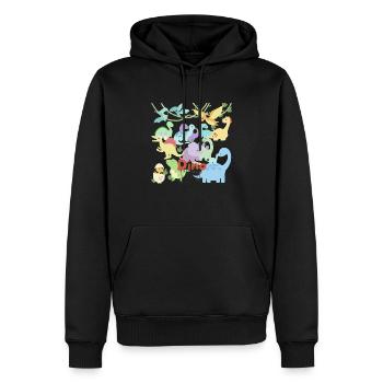 Dino party - Men’s Premium Organic Hoodie - black - Front - Nico (187cm)