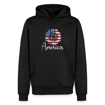Amérique - Mémorial patriotique des anciens combattants du tournesol - Sweat à capuche Premium bio Homme - noir - Devant - Nico (187cm)