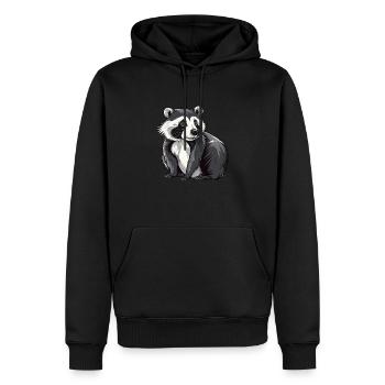 Motif de raton laveur élégant pour les amoureux de la nature - Sweat à capuche Premium bio Homme - noir - Devant - Nico (187cm)