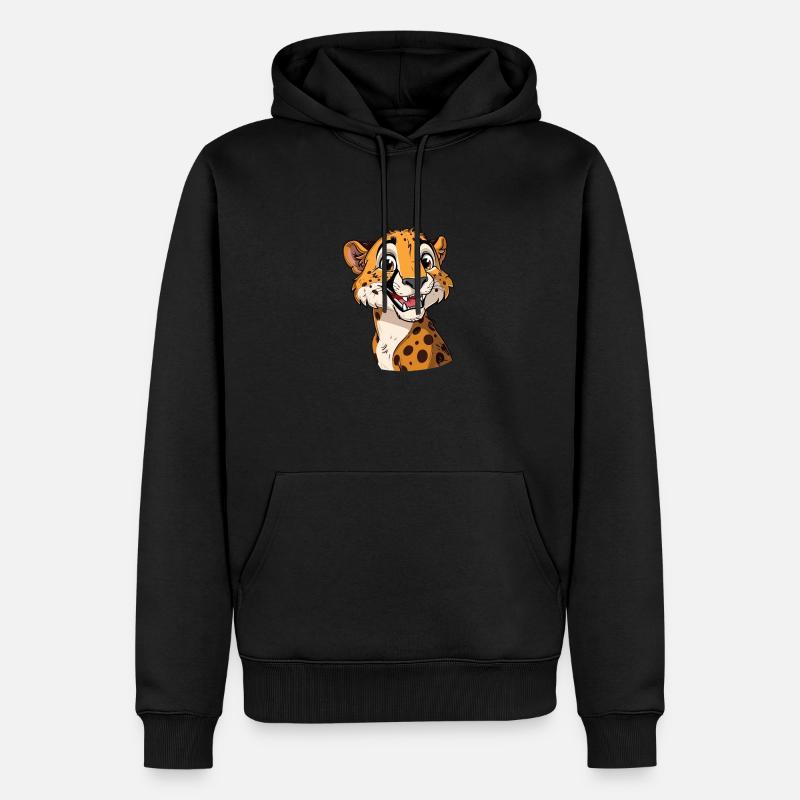 Guépard souriant amical pour vous - Sweat à capuche Premium bio Homme - noir
