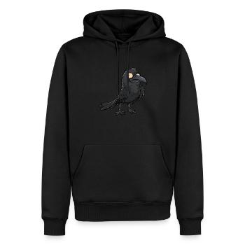 Mystic Black Raven Eye-catcher - Men’s Premium Organic Hoodie - black - Front - Nico (187cm)