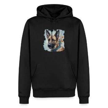 MALINOIS - Männer Premium Bio Hoodie - Schwarz - Vorne - Nico (187cm)