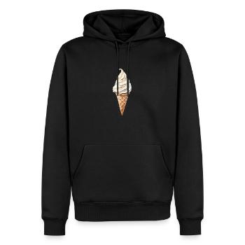 Erfrischendes Eiswaffel Sommermotiv - Männer Premium Bio Hoodie - Schwarz - Vorne - Nico (187cm)