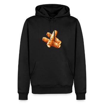 Délicieux bâtonnets de mozzarella Graphique - Sweat à capuche Premium bio Homme - noir - Devant - Nico (187cm)