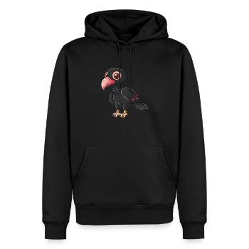 Adorable personnage de vautour à tête rouge - Sweat à capuche Premium bio Homme - noir - Devant - Nico (187cm)