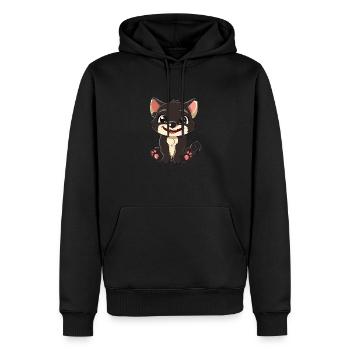 Style de dessin animé mignon du diable de Tasmanie - Sweat à capuche Premium bio Homme - noir - Devant - Nico (187cm)