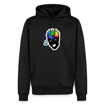 Laughing mao : Sticky Queer Pride - Männer Premium Bio Hoodie - Schwarz - Vorne - Nico (187cm)