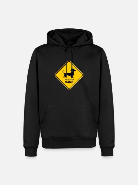 Shield "Dachshund X-ING" - Men’s Premium Organic Hoodie - black