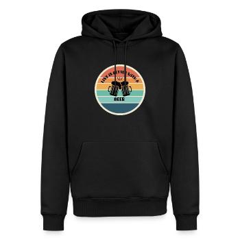 besseres Leben mit Bier - Männer Premium Bio Hoodie - Schwarz - Vorne - Nico (187cm)