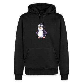 Pingouin mignon avec de grands yeux pour les amoureux des animaux - Sweat à capuche Premium bio Homme - noir - Devant - Nico (187cm)