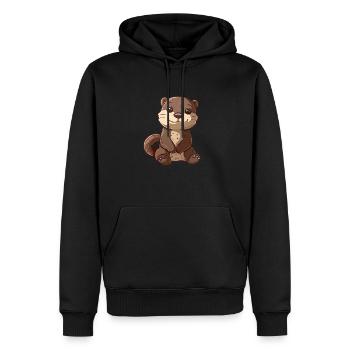 Mignon accroche-regard de loutre pour les amoureux des animaux - Sweat à capuche Premium bio Homme - noir - Devant - Nico (187cm)