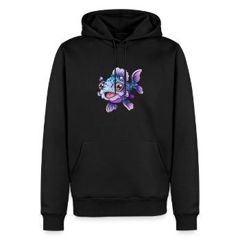 Découvrez l’univers de la lotte - Sweat à capuche Premium bio Homme - noir - Devant - Nico (187cm)