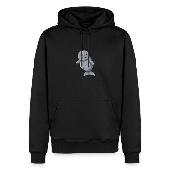 Niedlicher Manati Mit Großen Augen - Männer Premium Bio Hoodie - Schwarz - Vorne - Nico (187cm)