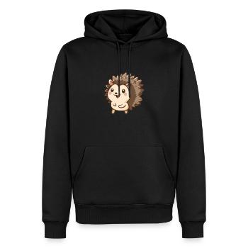 Niedlicher Igel Cartoon Für Tierfreunde - Männer Premium Bio Hoodie - Schwarz - Vorne - Nico (187cm)