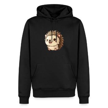 Süßes Lächelndes Igel Motiv - Männer Premium Bio Hoodie - Schwarz - Vorne - Nico (187cm)