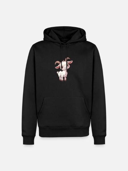 Sød baby ged med store øjne - Herre Premium økologisk hoodie - sort