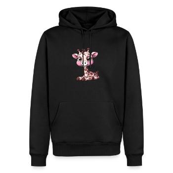 Cute giraffe with big eyes - Men’s Premium Organic Hoodie - black - Front - Nico (187cm)