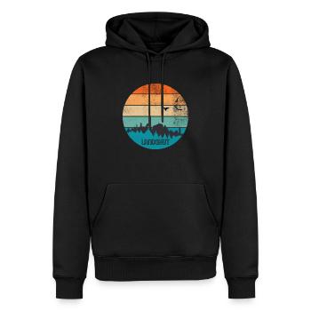 Landshut Sunset - Männer Premium Bio Hoodie - Schwarz - Vorne - Nico (187cm)