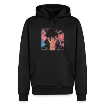 Anime Gang Des Années 80 Calmant Impression Mode De Haute Qualité - Sweat à capuche Premium bio Homme - noir - Devant - Nico (187cm)