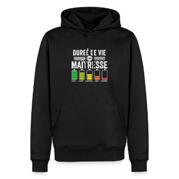 Cadeau maitresse d'école humour maitresse - Sweat à capuche Premium bio Homme - noir - Devant - Nico (187cm)