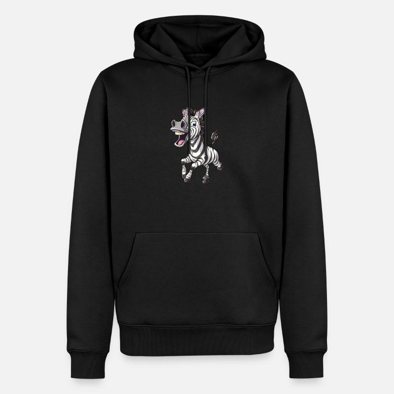 Fröhliches Zebra Mit Einem Lächeln - Männer Premium Bio Hoodie - Schwarz