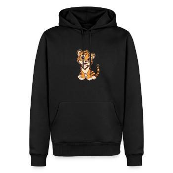 Verspieltes Tigerjunges Für Tierfreunde - Männer Premium Bio Hoodie - Schwarz - Vorne - Nico (187cm)