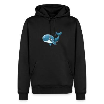 Freundlicher Blauer Wal Unterwasserspaß - Männer Premium Bio Hoodie - Schwarz - Vorne - Nico (187cm)