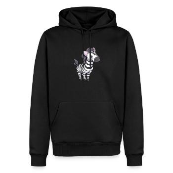 Niedliches Zebra Cartoon Für Kinder - Männer Premium Bio Hoodie - Schwarz - Vorne - Nico (187cm)