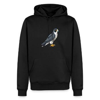 Stolzer Wanderfalke In Pose - Männer Premium Bio Hoodie - Schwarz - Vorne - Nico (187cm)