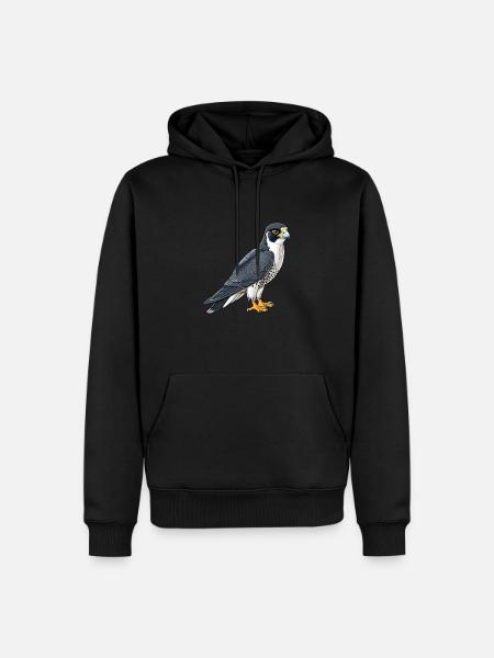 Stolzer Wanderfalke In Pose - Männer Premium Bio Hoodie - Schwarz