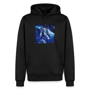 Années 80 Anime Guy Calmant Impression de mode de haute qualité - Sweat à capuche Premium bio Homme - noir - Devant - Nico (187cm)