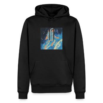 Impression de mode de haute qualité de fille anime des années 80 - Sweat à capuche Premium bio Homme - noir - Devant - Nico (187cm)