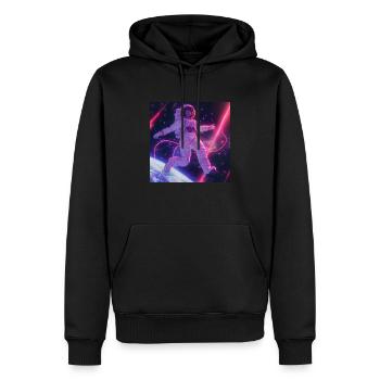 80er Jahre Anime Mädchen beruhigender hochwertiger Modedruck - Männer Premium Bio Hoodie - Schwarz - Vorne - Nico (187cm)