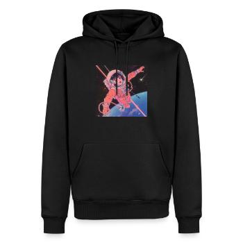 80er Jahre Anime Mädchen beruhigender hochwertiger Modedruck - Männer Premium Bio Hoodie - Schwarz - Vorne - Nico (187cm)