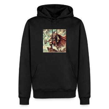 Thor der Donnergott - Männer Premium Bio Hoodie - Schwarz - Vorne - Nico (187cm)