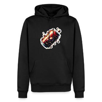 Bottle of soft drink - Men’s Premium Organic Hoodie - black - Front - Nico (187cm)