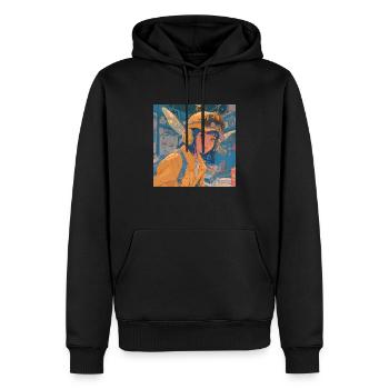 80s anime teen calming high quality fashion print - Men’s Premium Organic Hoodie - black - Front - Nico (187cm)