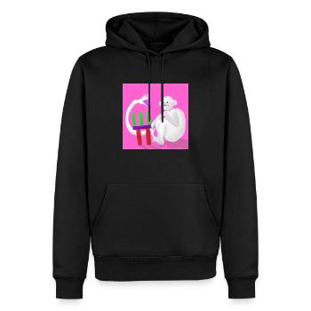 Silly man with building blocks - Männer Premium Bio Hoodie - Schwarz - Vorne - Nico (187cm)