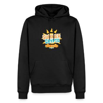 Crypto Summer: The Heat is On - Men’s Premium Organic Hoodie - black - Front - Nico (187cm)